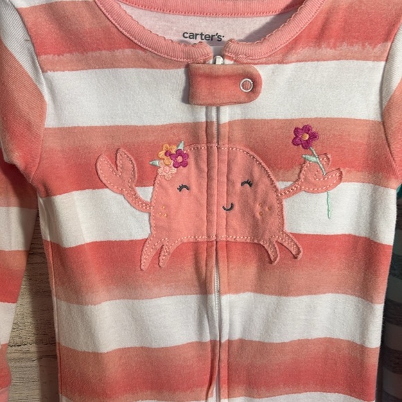 Carter's Striped Pajama Set - Pink and Gray - Picture 4 of 6